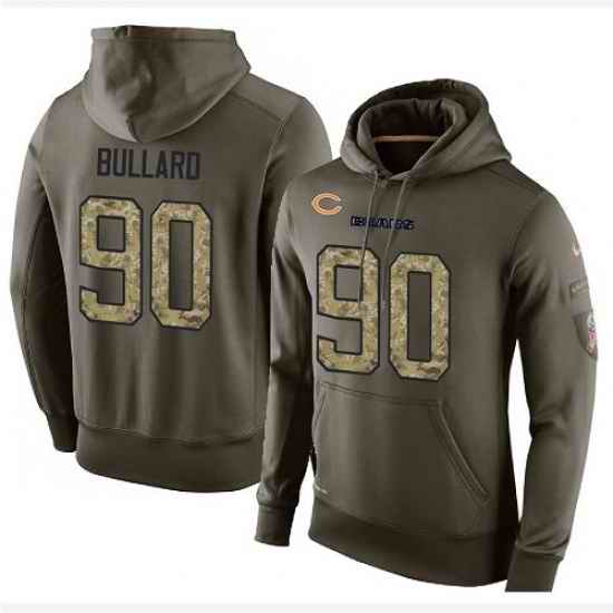 NFL Nike Chicago Bears 90 Jonathan Bullard Green Salute To Service Mens Pullover Hoodie